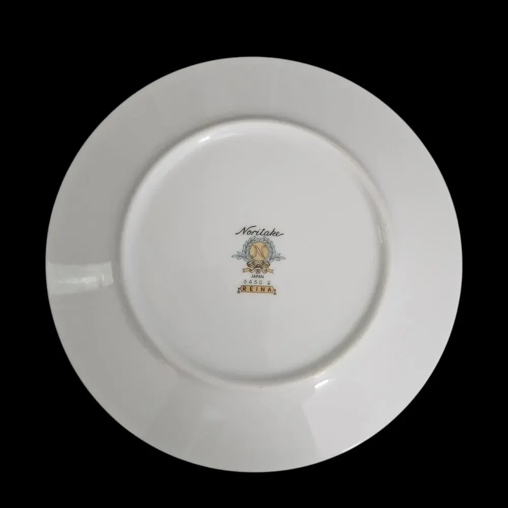 Noritake Reina 6450Q Set of 4 White Floral Dessert Plates Japan